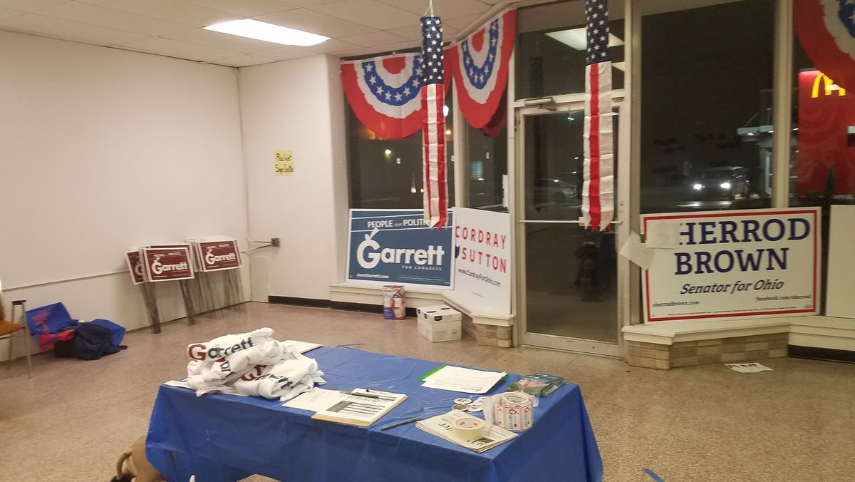 The front, less warehouse-y part of Allen County Dem HQ