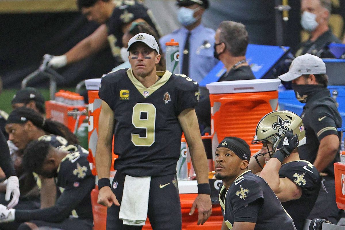 Saints will be without the services of Drew Brees for a few weeks, turning to turnover machine Jameis. Winston (seated).