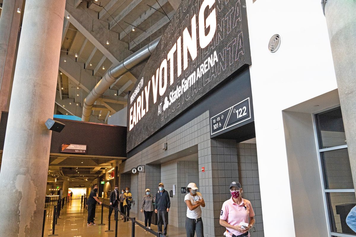 Approximately 40,000 people early voted at Atlanta Hawks’ State Farm Arena.