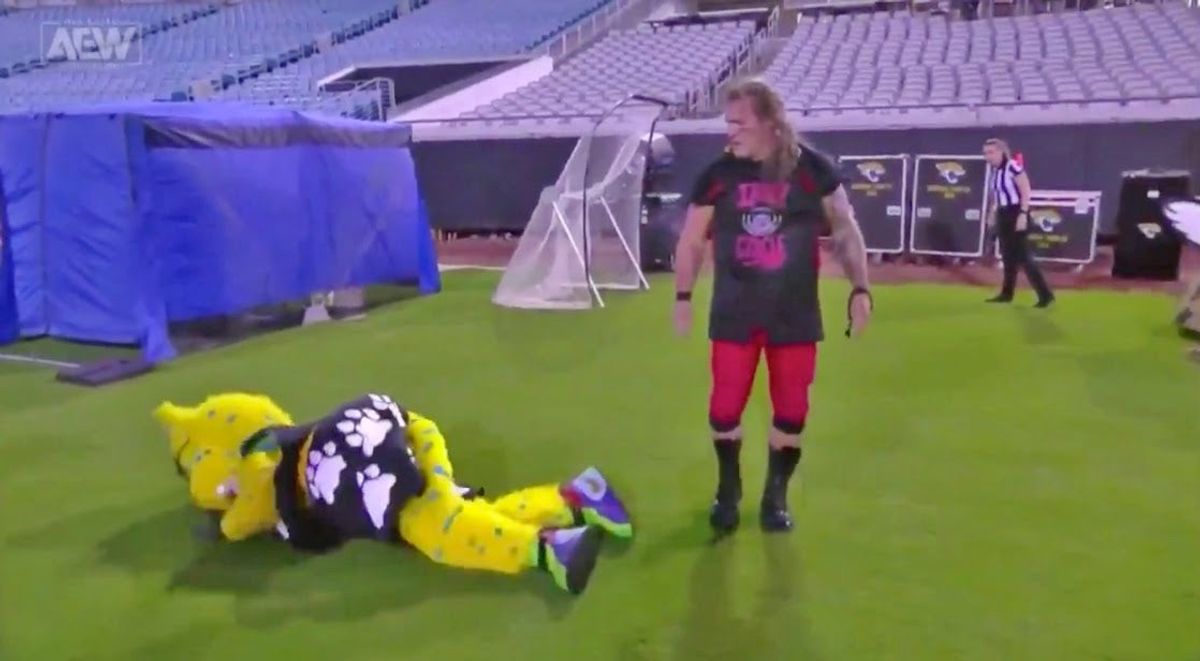 Chris Jericho’s assault on this man in a fur suit also serves as incisive commentary on the Jaguars franchise as a whole.