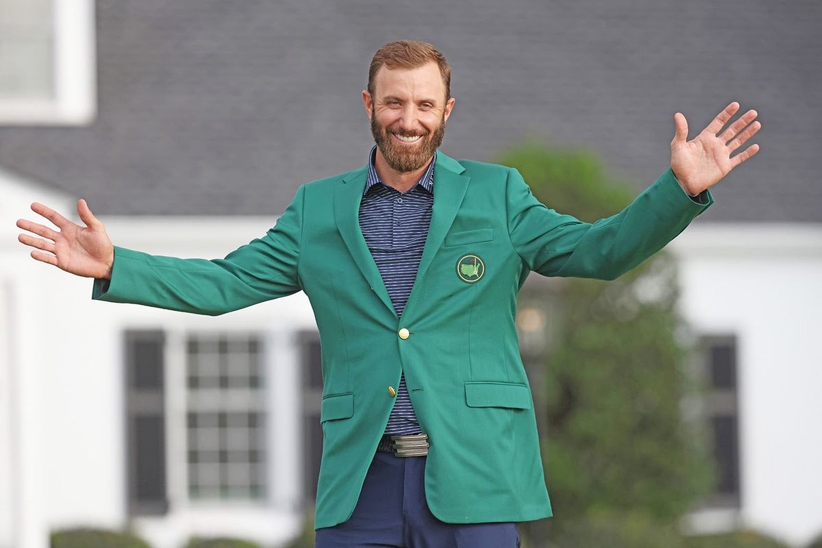 Dustin Johnson wins first green jacket on Sunday.