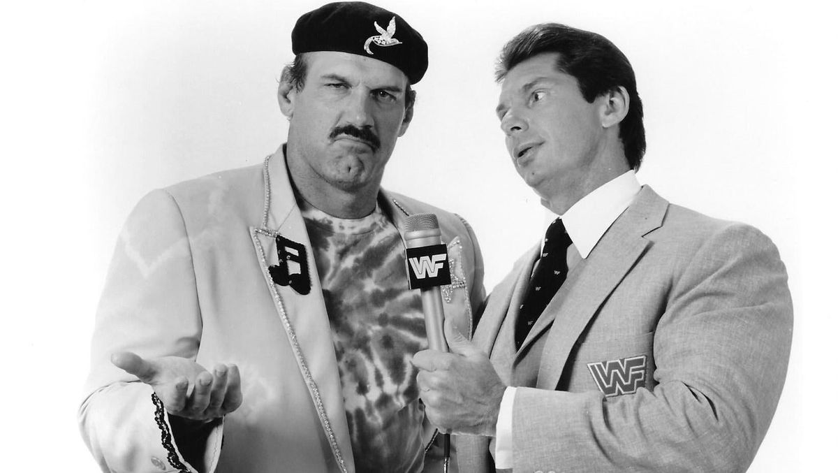 Jesse Ventura and Vince McMahon in a 1988 promotional photo.
