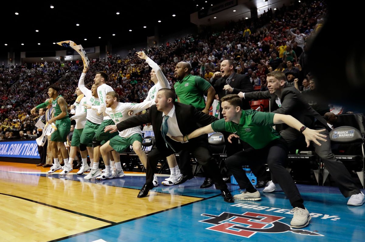 Marshall, the 2018 Conference USA tournament champion, during its first-round NCAA tournament upset of Wichita State.
