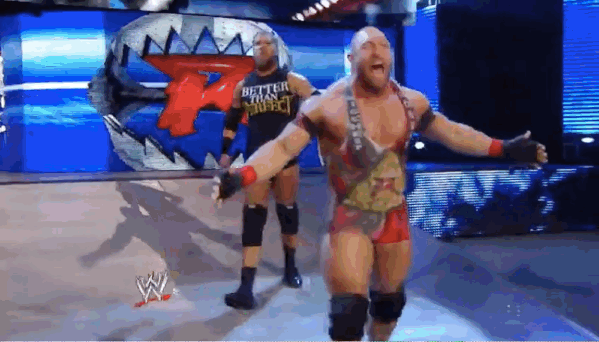 Ryback (right) making his entrance. Via WWE Network.