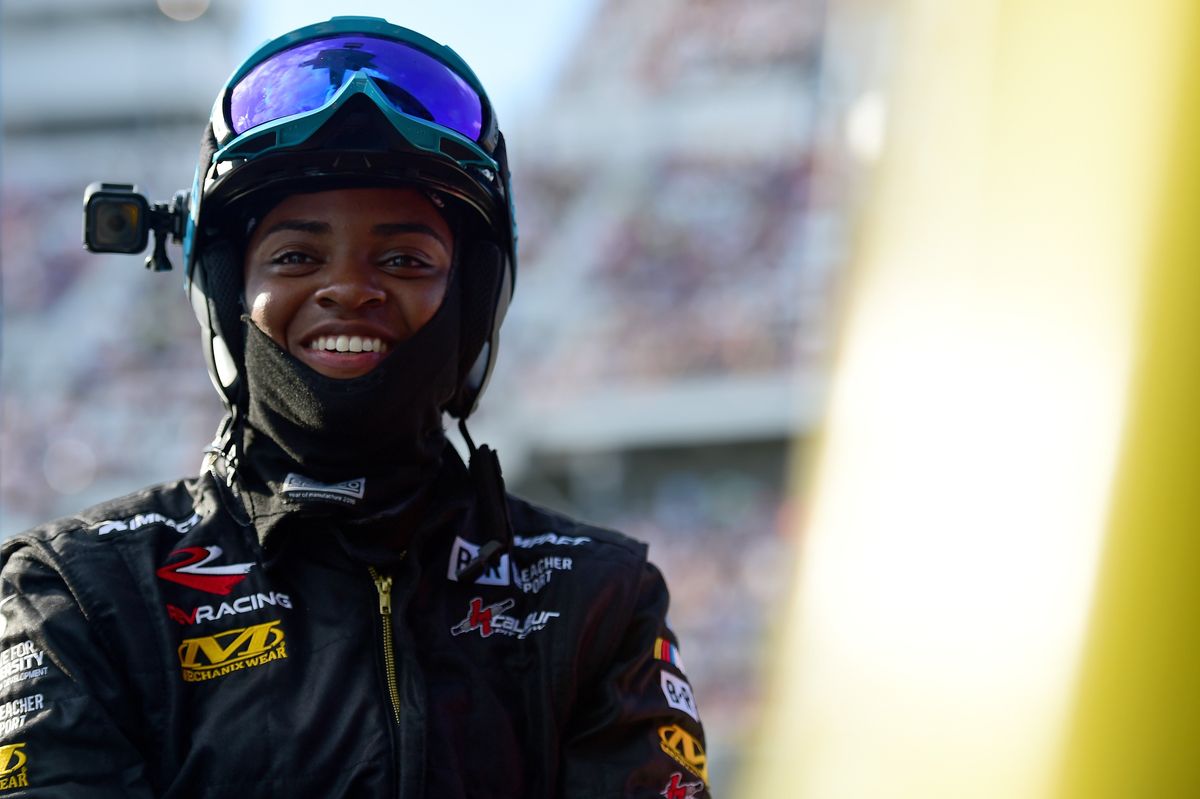 Brehanna Daniels has been working as a tire changer in NASCAR races for four years.