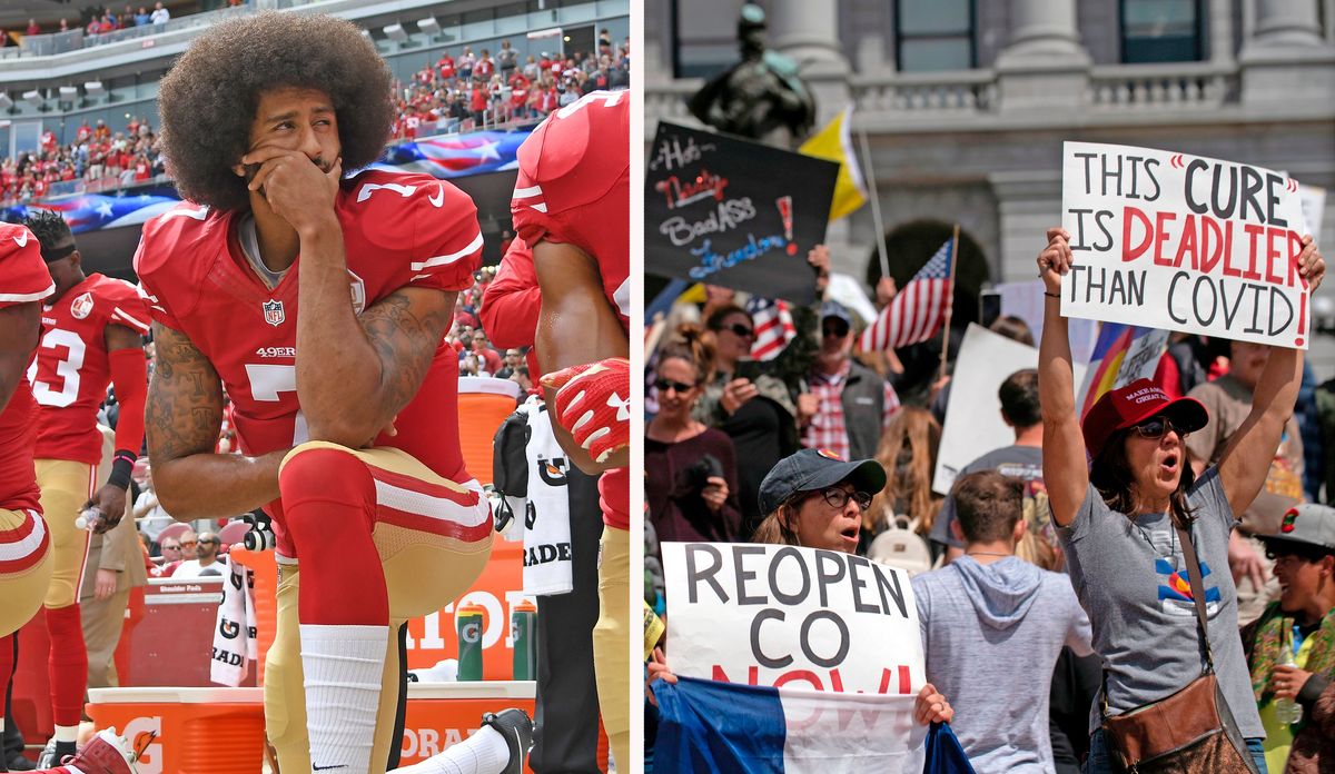 President Trump’s response to two forms of protest is telling.
