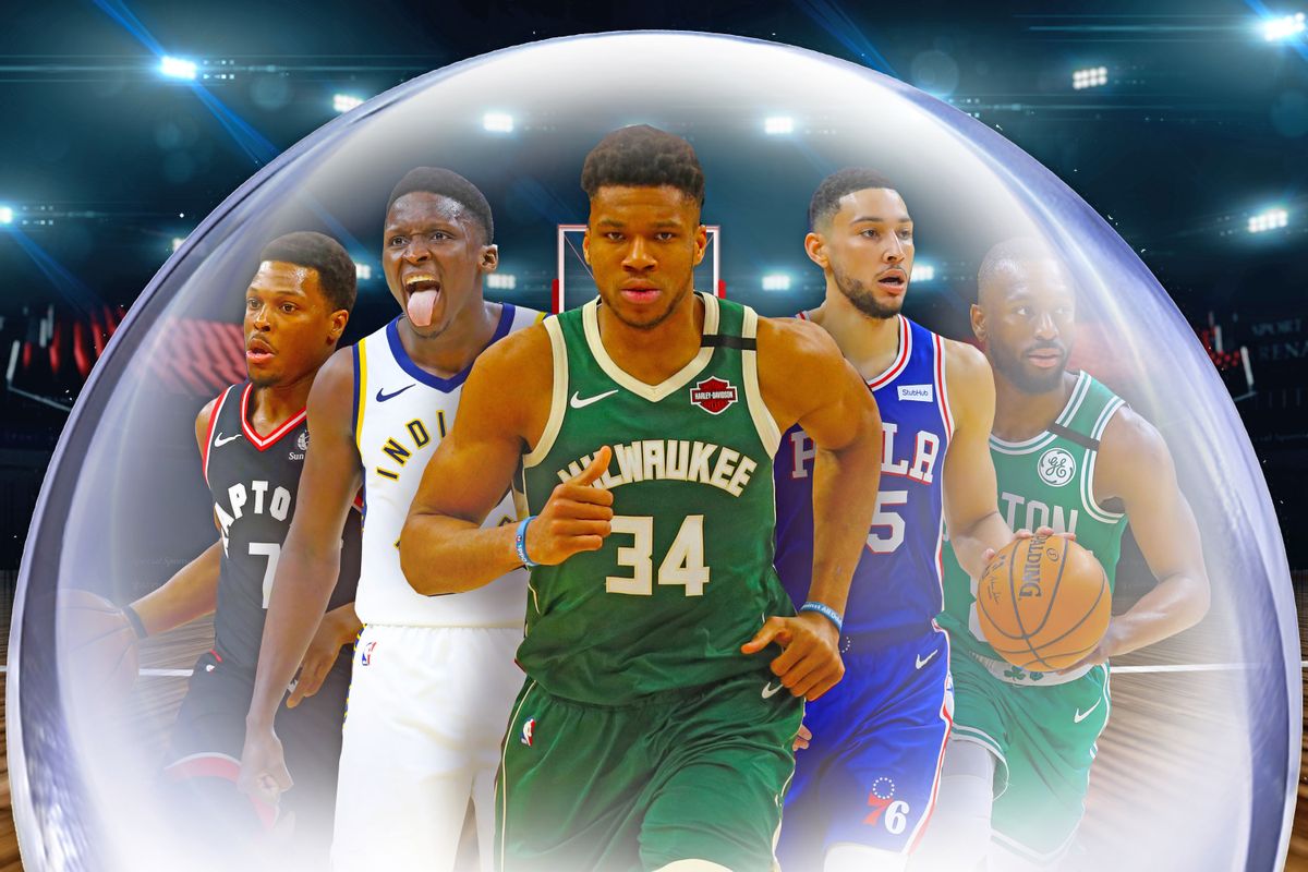Kyle Lowry, Victor Oladipo, Gannis Antetokounmpo, Ben Simmons and Kemba Walker