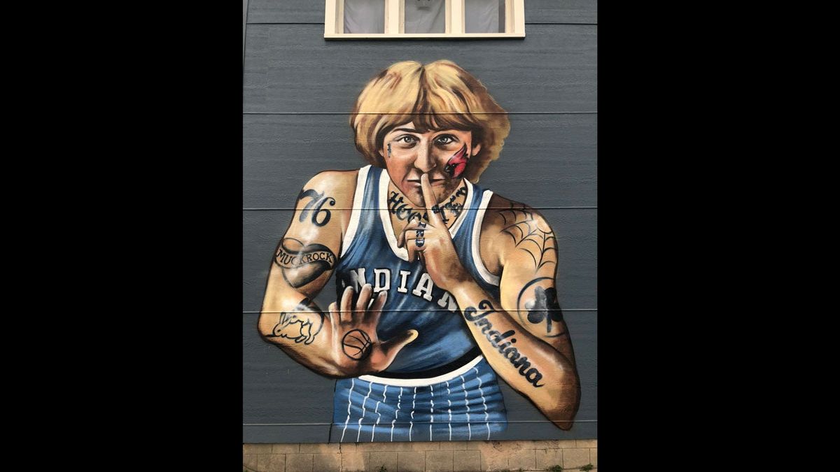 This mural of Larry Bird in Indianapolis will soon be nearly tattoo-free.