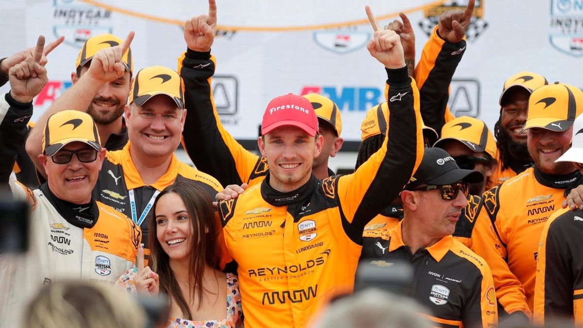 Christian Lundgaard overcomes early collision to win XPEL Grand Prix Christian Lundgaard overcomes early collision to win XPEL Grand Prix