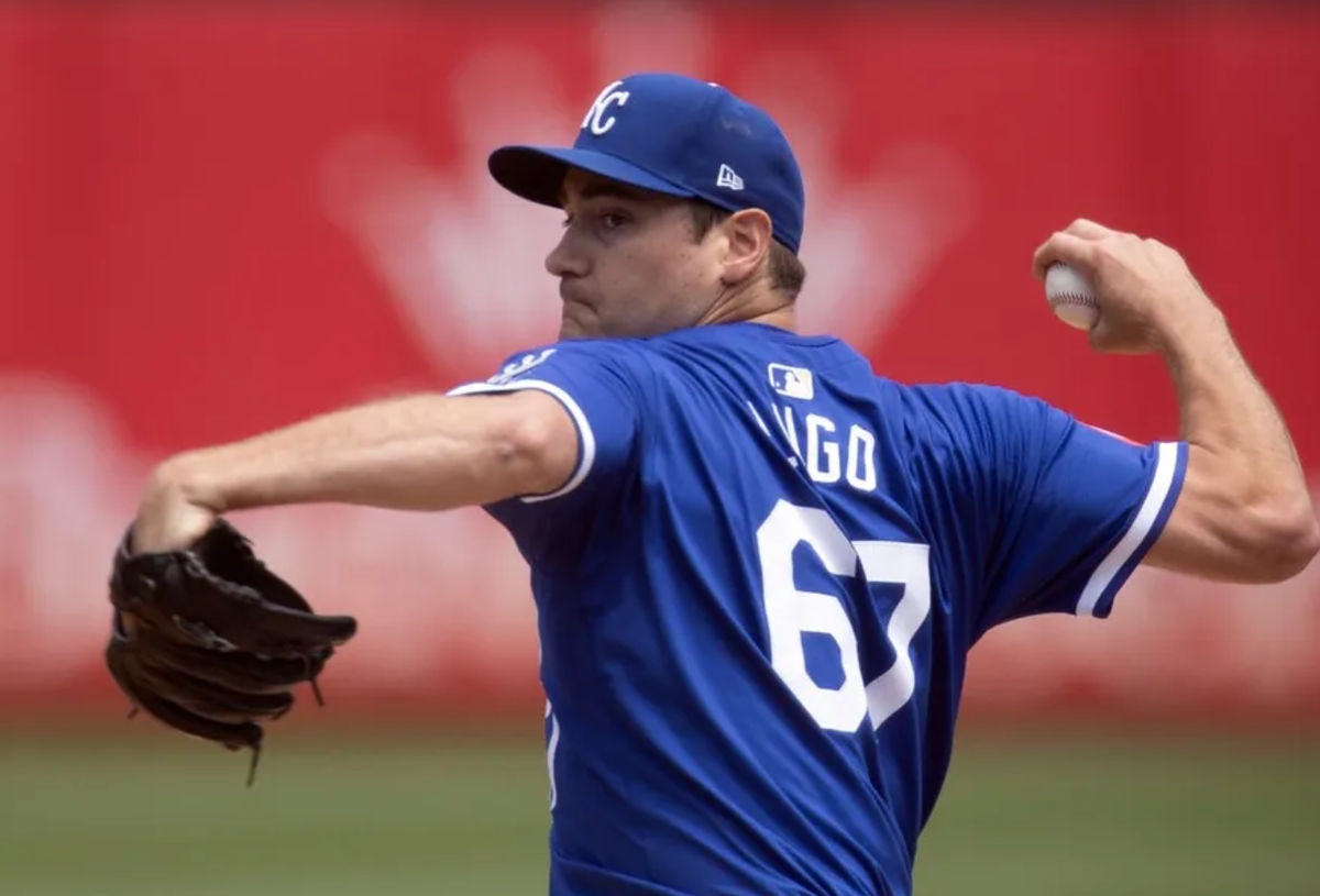 Jun 20, 2024; Oakland, California, USA; Kansas City Royals starting pitcher Seth Lugo (67) delivers a pitch against the Oakland Athletics during the second inning at Oakland-Alameda County Coliseum. Mandatory Credit: D. Ross Cameron-USA TODAY Sports