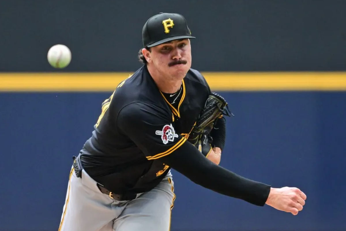 Jul 11, 2024; Milwaukee, Wisconsin, USA; Pittsburgh Pirates starting pitcher Paul Skenes (30) pitches in the first inning against the Milwaukee Brewers at American Family Field. Mandatory Credit: Benny Sieu-USA TODAY Sports