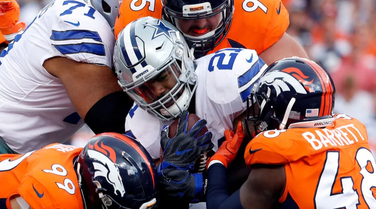 Ezekiel Elliott is back with the Dallas Cowboys for another season after a brief stop with the New England Patriots. Jack Dempsey/AP Photo