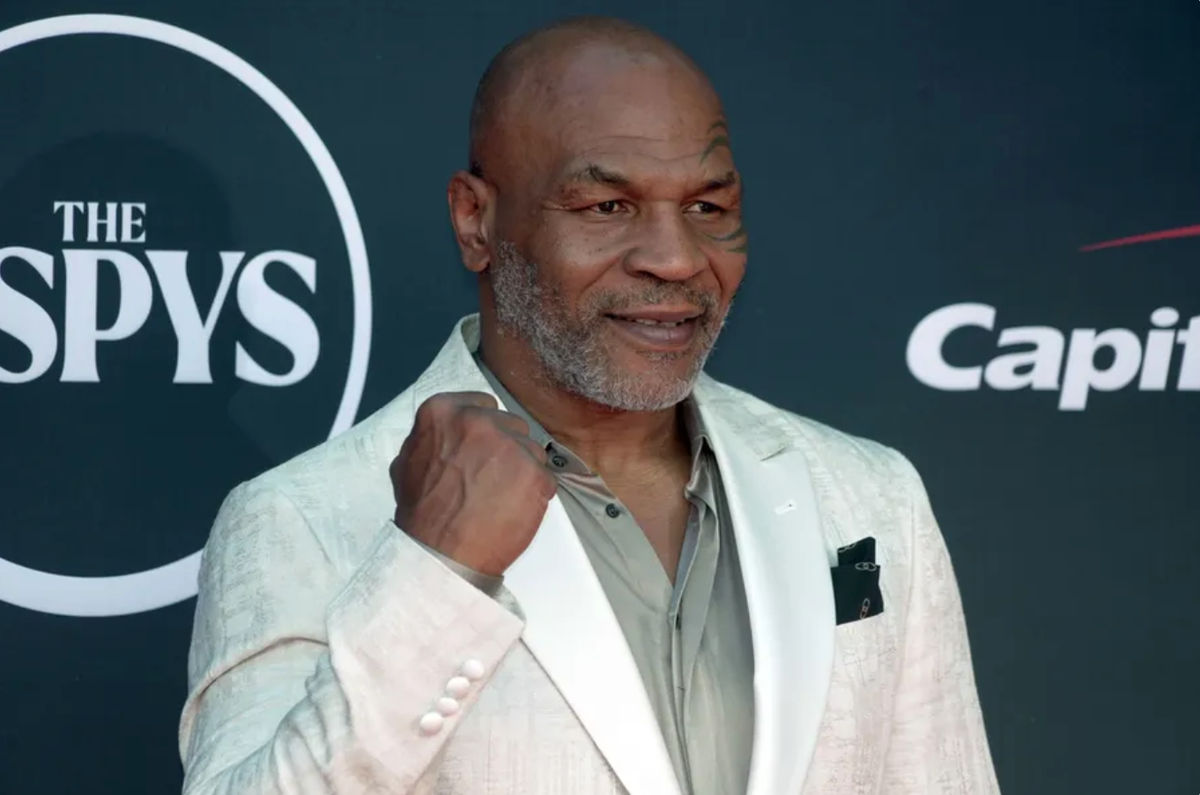 Jul 12, 2023; Los Angeles, CA, USA; Mike Tyson arrives on the red carpet before the 2023 ESPYS at the Dolby Theatre. Mandatory Credit: Kirby Lee-USA TODAY Sports