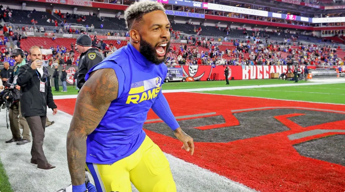 Odell Beckham Jr. com o Los Angeles Rams. fonte: Getty Images