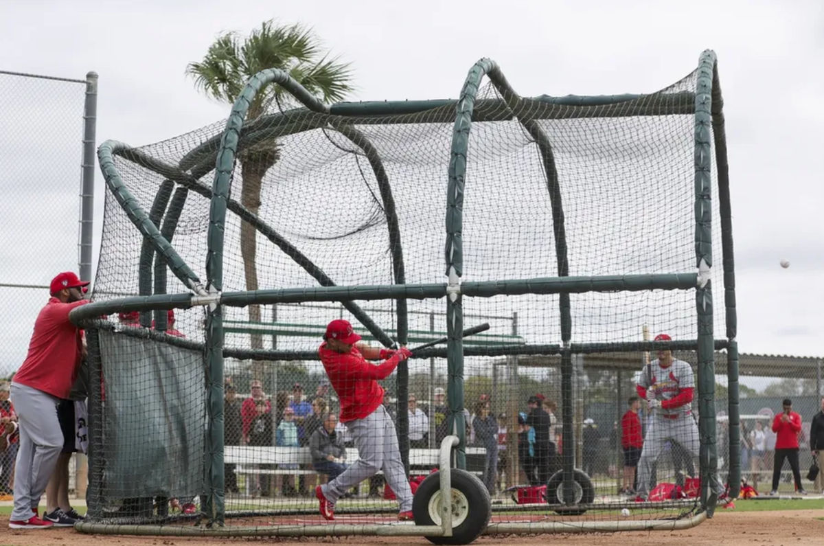 El primera base de los St. Louis Cardinals, Willson Contreras (40), está más grande que nunca y espera producir números de poder que lo igualen en 2025. Crédito obligatorio: Sam Navarro-Imagn Images