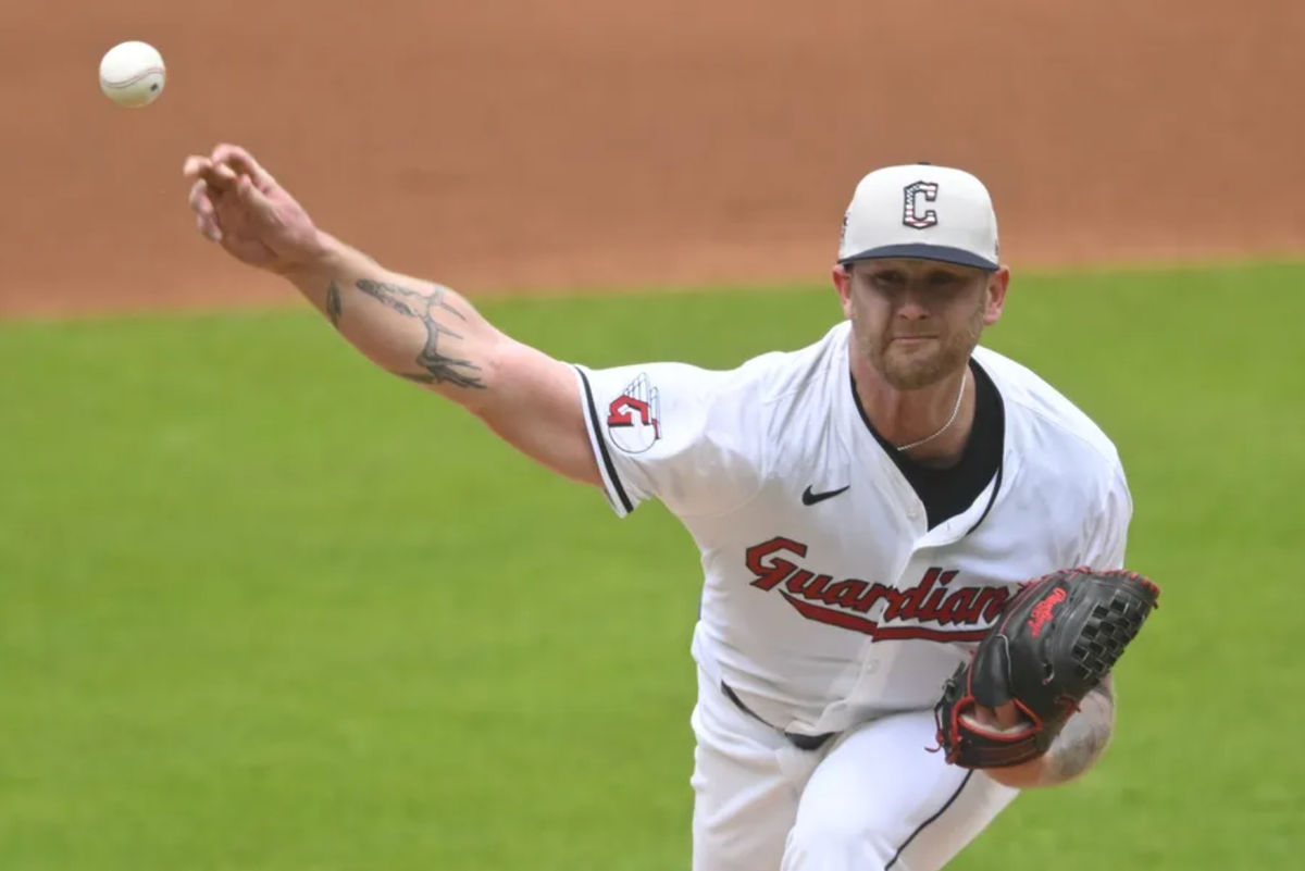 Jul 4, 2024; Cleveland, Ohio, USA; Cleveland Guardians starting pitcher Ben Lively (39) delivers a pitch in the first inning against the Chicago White Sox at Progressive Field. Mandatory Credit: David Richard-USA TODAY Sports