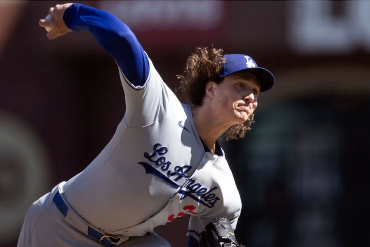 14 de setembro de 2025; São Francisco, Califórnia, EUA; O arremessador titular do Los Angeles Dodgers, Tyler Glasnow (31), faz um arremesso contra o San Francisco Giants durante a quinta entrada no Oracle Park. Crédito obrigatório: D. Ross Cameron-Imagn Images