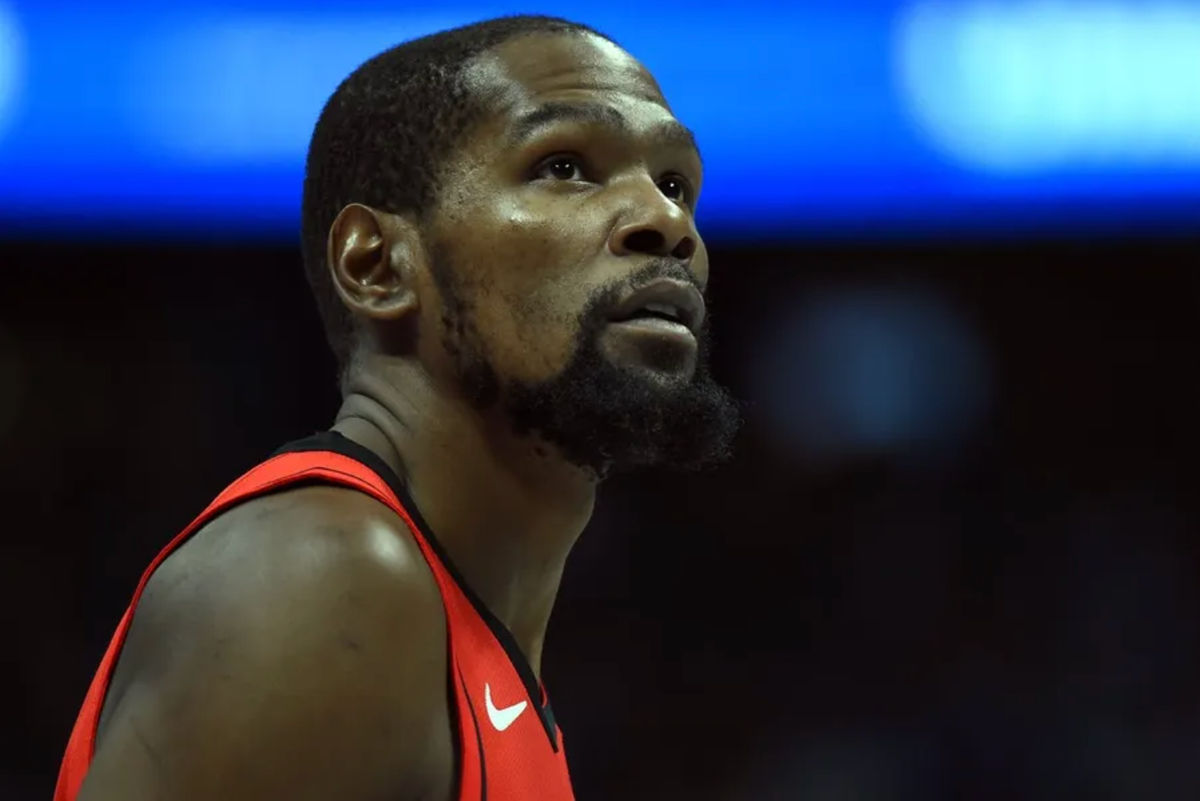 Dec 20, 2025; Denver, Colorado, USA; Houston Rockets forward Kevin Durant (7) during the first half against the Denver Nuggets at Ball Arena. Mandatory Credit: Christopher Hanewinckel-Imagn Images