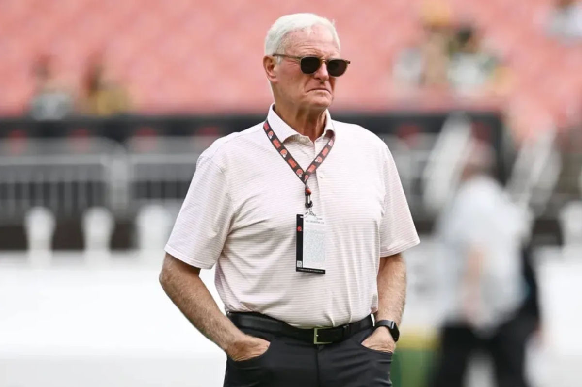 Cleveland, Ohio, USA; Cleveland Browns managing and principal partner Jimmy Haslam before the game at Cleveland Browns Stadium. Mandatory Credit: Ken Blaze-Imagn Images