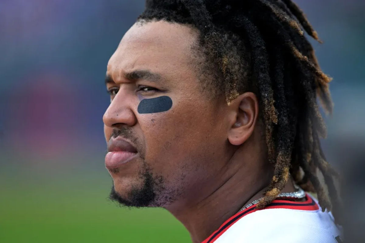 Oct 2, 2025; Cleveland, Ohio, USA; Cleveland Guardians third baseman Jose Ramirez (11) in the second inning against the Detroit Tigers during game three of the Wildcard round for the 2025 MLB playoffs at Progressive Field. Mandatory Credit: Ken Blaze-Imagn Images