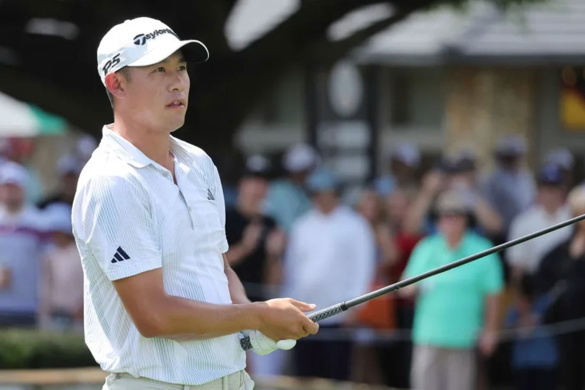 8 de marzo de 2026; Orlando, Florida, EE. UU.; Collin Morikawa realiza su golpe desde el primer tee durante la ronda final del torneo de golf Arnold Palmer Invitational. Crédito obligatorio: Reinhold Matay-Imagn Images