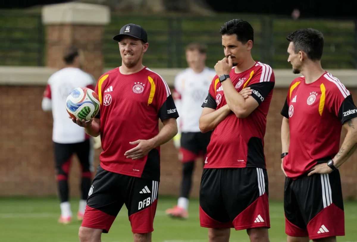 June 8, 2026; Winston-Salem, North Carolina, U.S.; Germany coach Julian Nagelsmann during training. Mandatory Credit: Chuck Burton-Imagn Images