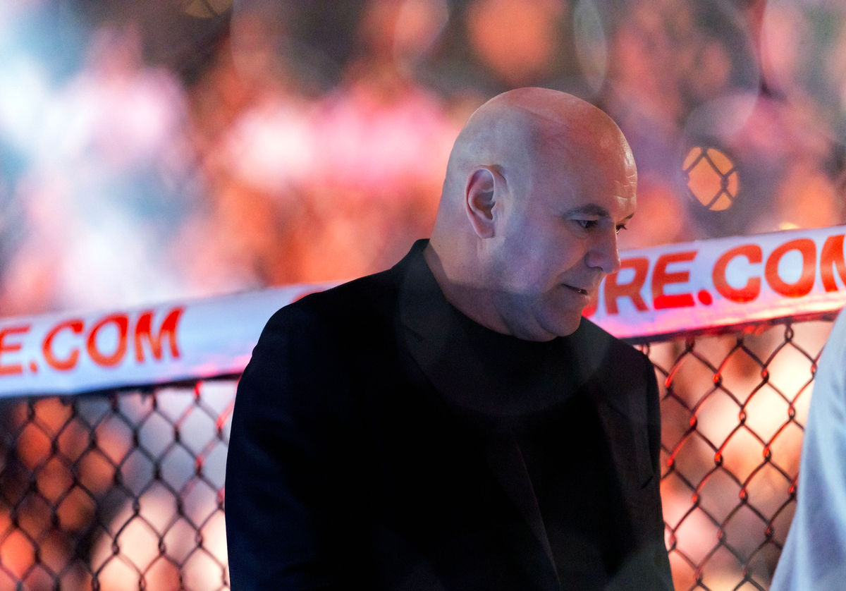 Jul 11, 2026; Las Vegas, Nevada, USA; UFC president Dana White during UFC 329 at T-Mobile Arena. Mandatory Credit: Mark J. Rebilas-Imagn Images