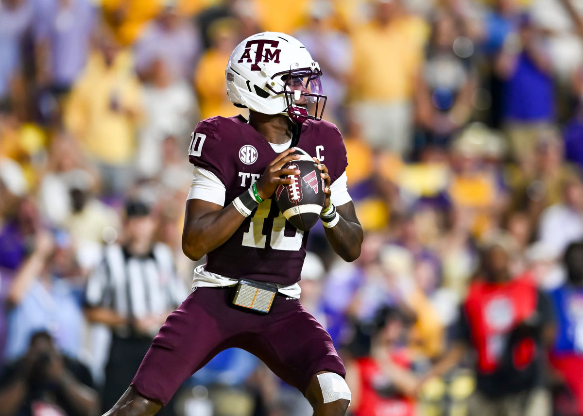 Aggies Quarterback Marcel Reed 10, The LSU Tigers take on the Texas A&M Aggies. September 19, 2026; Baton Rouge, LA, USA; at Tiger Stadium.