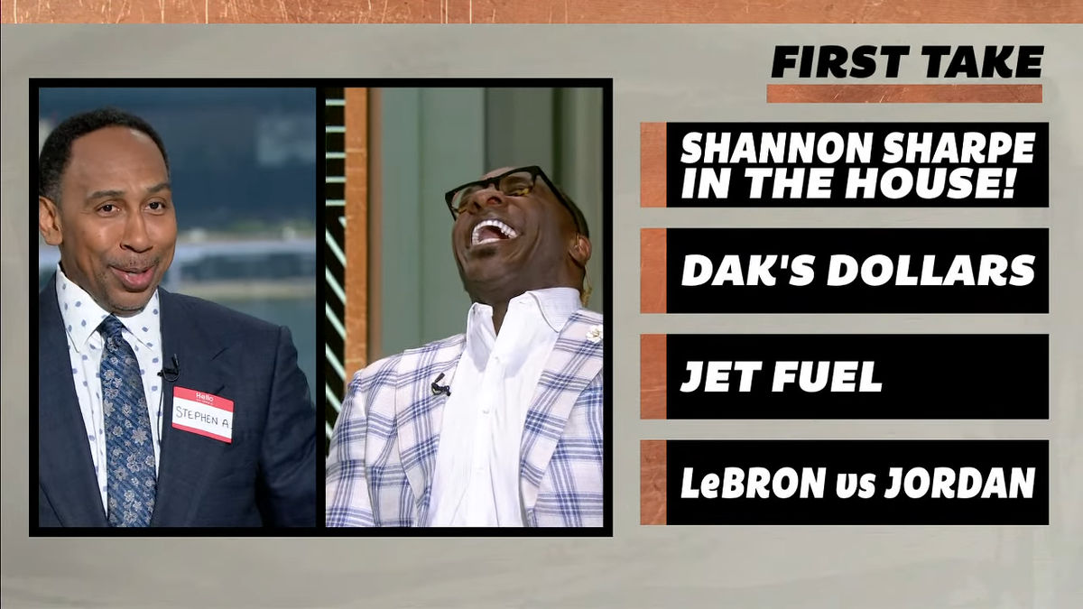 Stephen A. Smith reminds new co-host Shannon Sharpe that he's not Skip Bayless