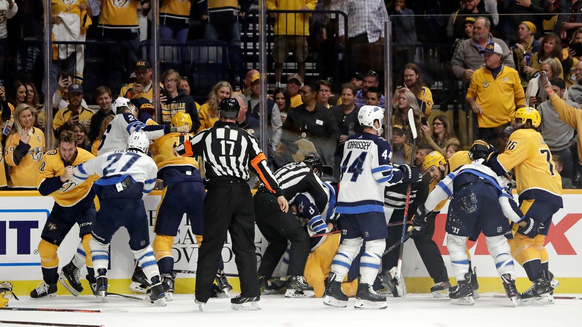 The Jets And Predators Are Brawling