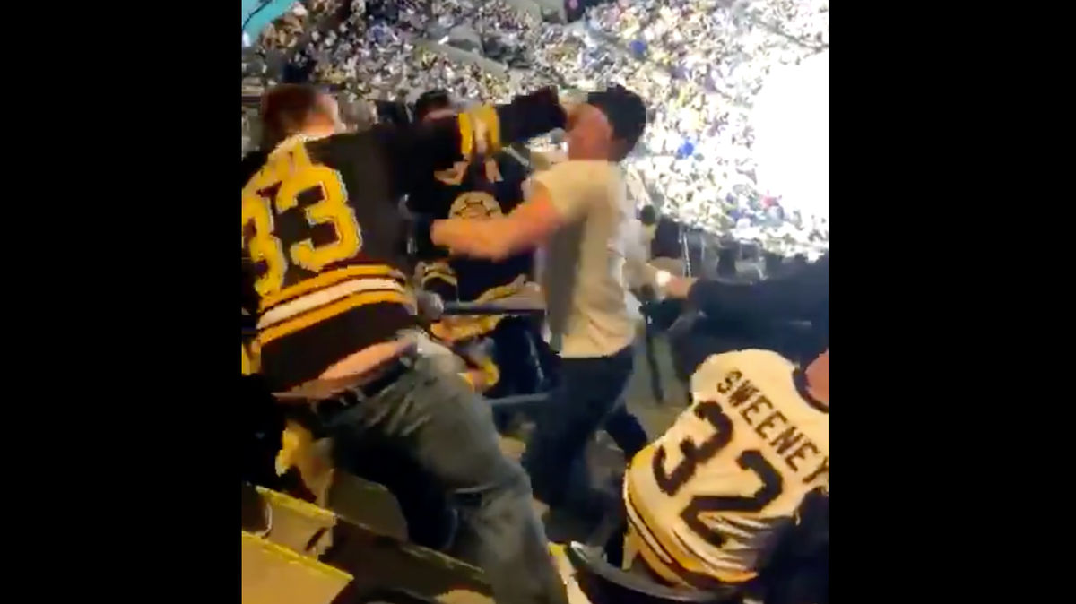 Now, For Your Enjoyment, We Have Angry Bruins Fans Whaling On Each Other