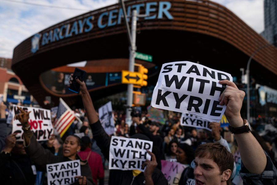 The Kyrie Liberation Army has arrived to take over Barclays Center