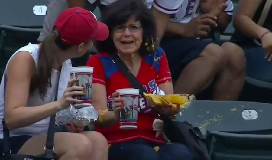 Prince Fielder Foul Ball Leaves Woman Covered In Nacho Cheese