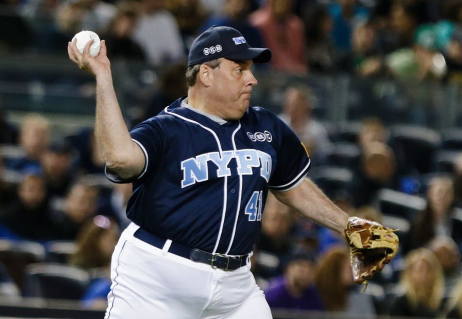Here Are Some Photos Of Chris Christie Playing Softball