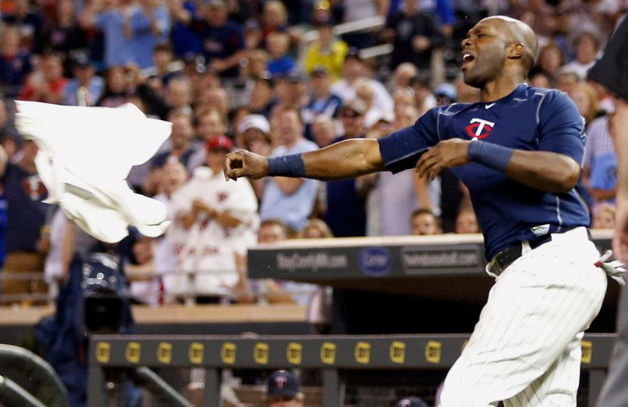 Torii Hunter Melts Down, Throws Jersey After Ejection