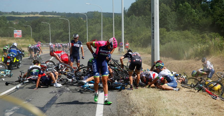 Massive Tour De France Crash Takes Out 20