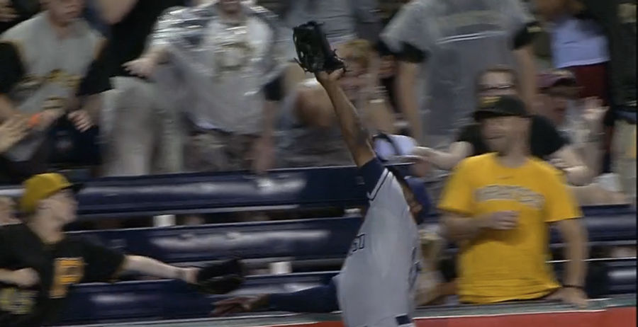 Justin Upton Gets Up To Rob A Dinger
