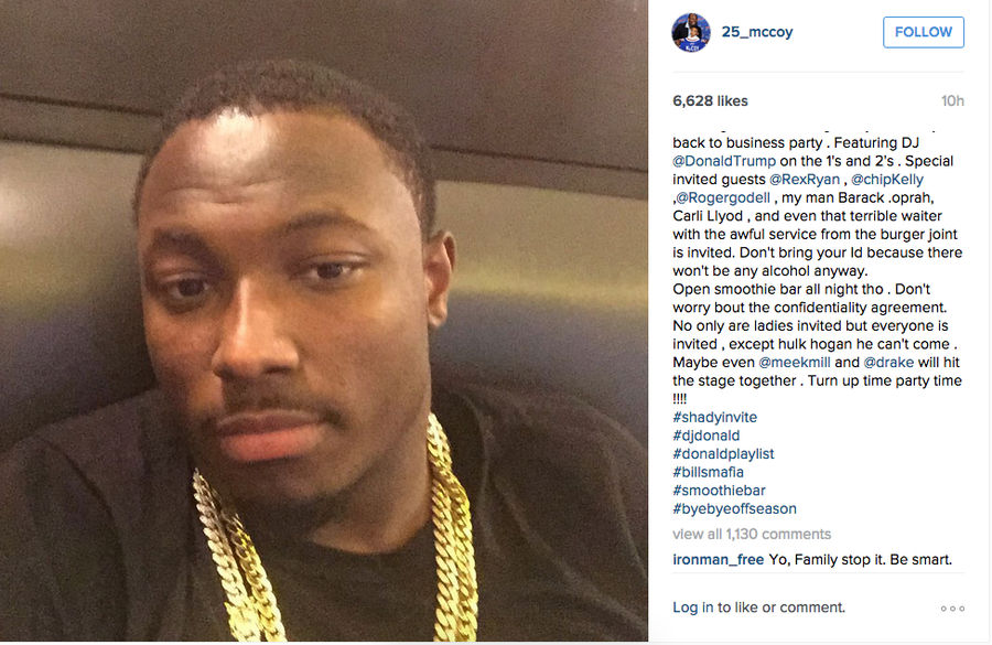LeSean McCoy's New Party Sounds Fun, Too