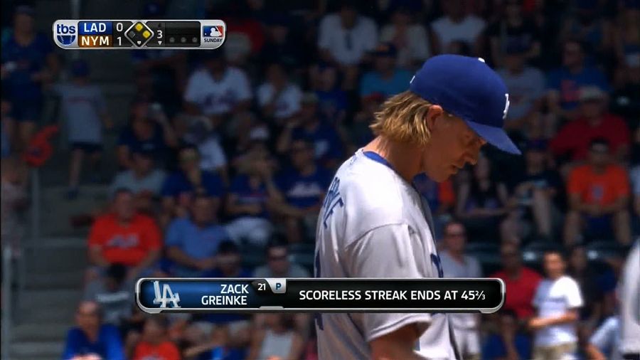 Zack Greinke&#39;s Scoreless Streak Broken By Fielder&#39;s Choice