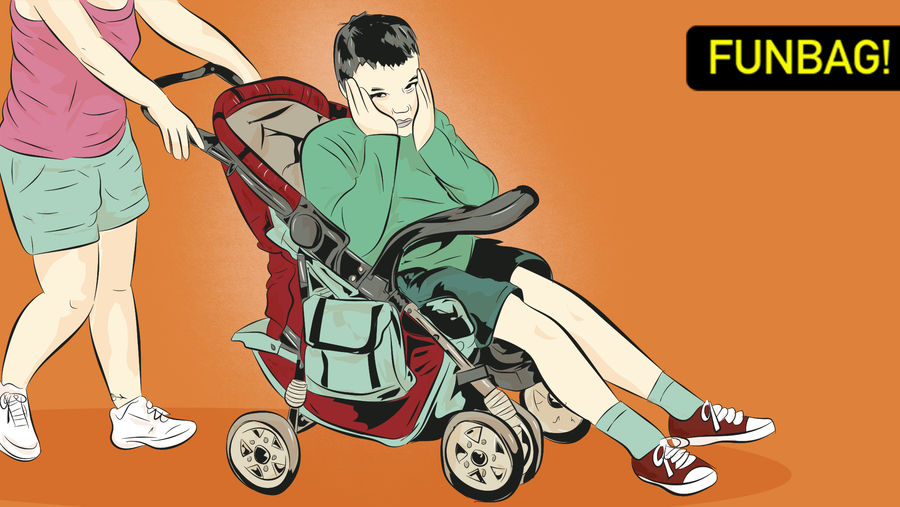 Down With Old Kids In Strollers