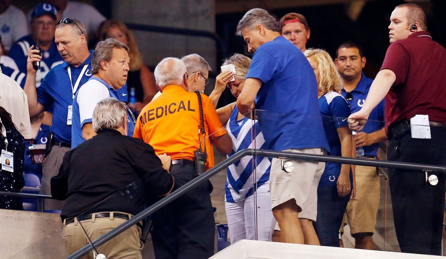 Two Fans Go To The Hospital After Bolt Falls From Roof At Colts Game