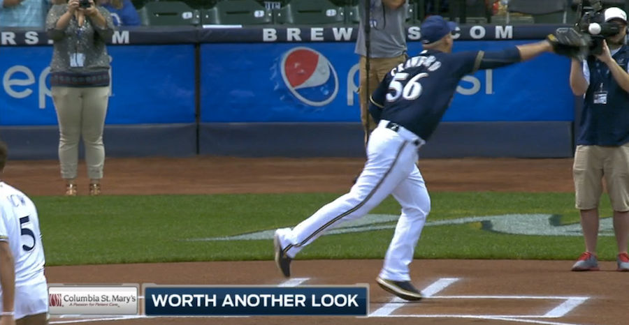 Michael Carter-Williams Threw A Perfect First Pitch If He Was Aiming For The Cameraman