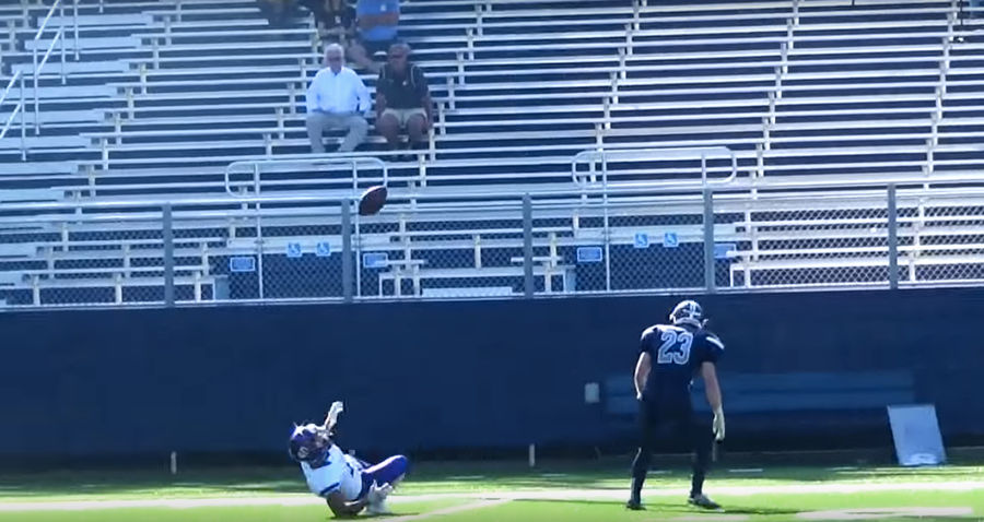 D-III Wide Receiver Uses Foot To Make Insane Catch