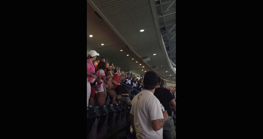 Fighting Fans At Texans Game Tumble Down Stairs [Update]
