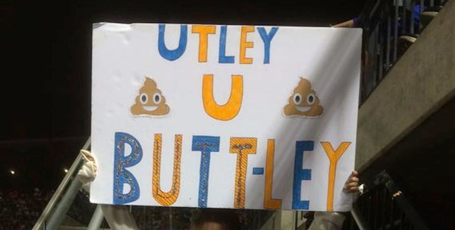 This Child With A Chase "Butt-Ley" Sign Is A Good Mets Fan