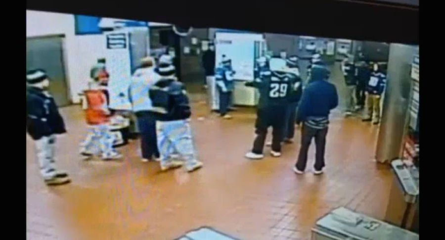 Security Footage Shows Giants Fan Before He Got Knocked Out By Eagles Fan