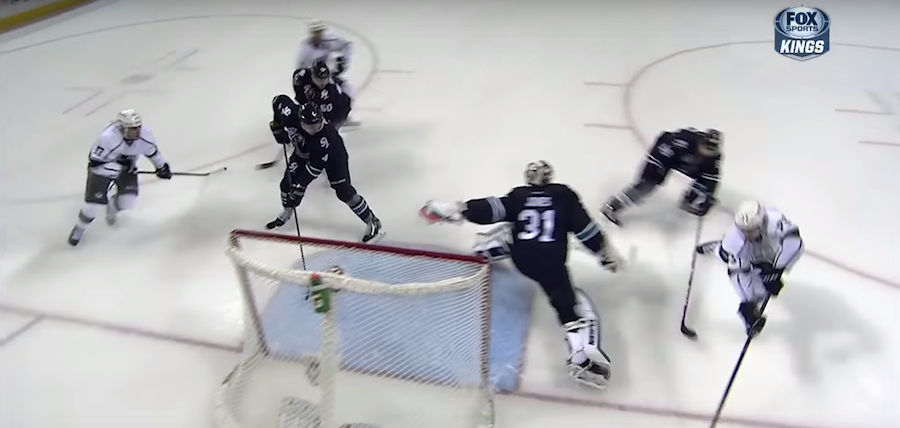 Kings' Tyler Toffoli Punks Sharks Goalie