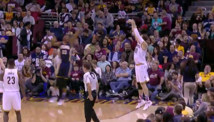 Timofey Mozgov Hit First Cleveland Three-Pointer
