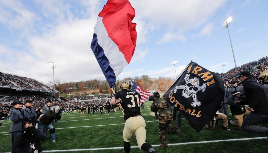 Army Takes The Field Bearing French Flag
