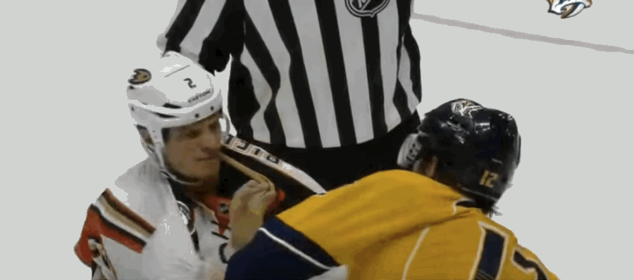Kevin Bieksa&#39;s Tooth Knocked Out In Hockey Fight